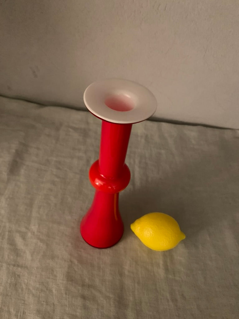 Vintage Red Holmegaard "Carnaby" Vase