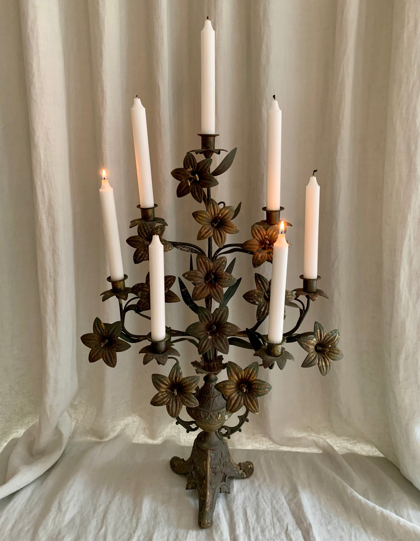 ANTIQUE FRENCH CHURCH CANDELABRA