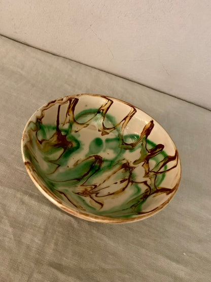 Clay Bowl with Dripping Glaze