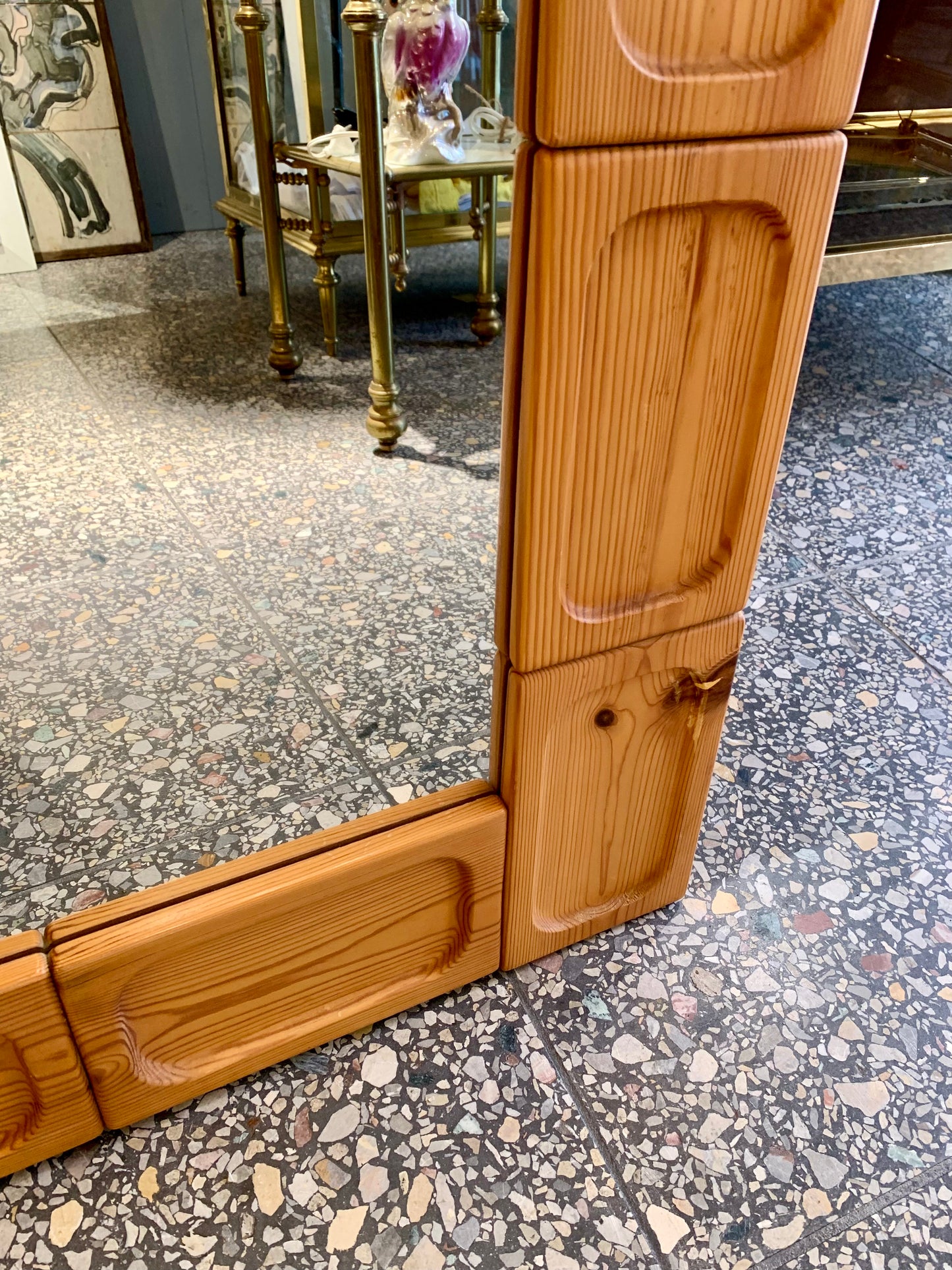 Vintage Pine Wood Mirror