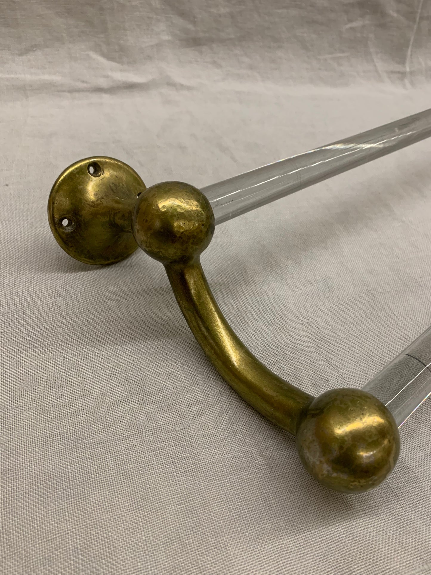 Glass/Brass Wall Towel Rack