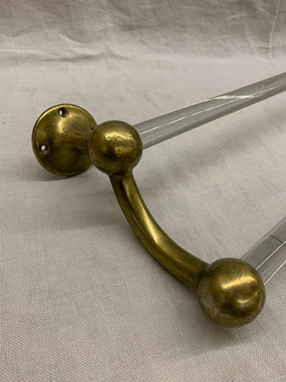 Glass/Brass Wall Towel Rack