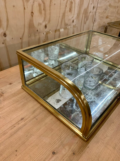Vintage Brass Table Display Case - Vitrine