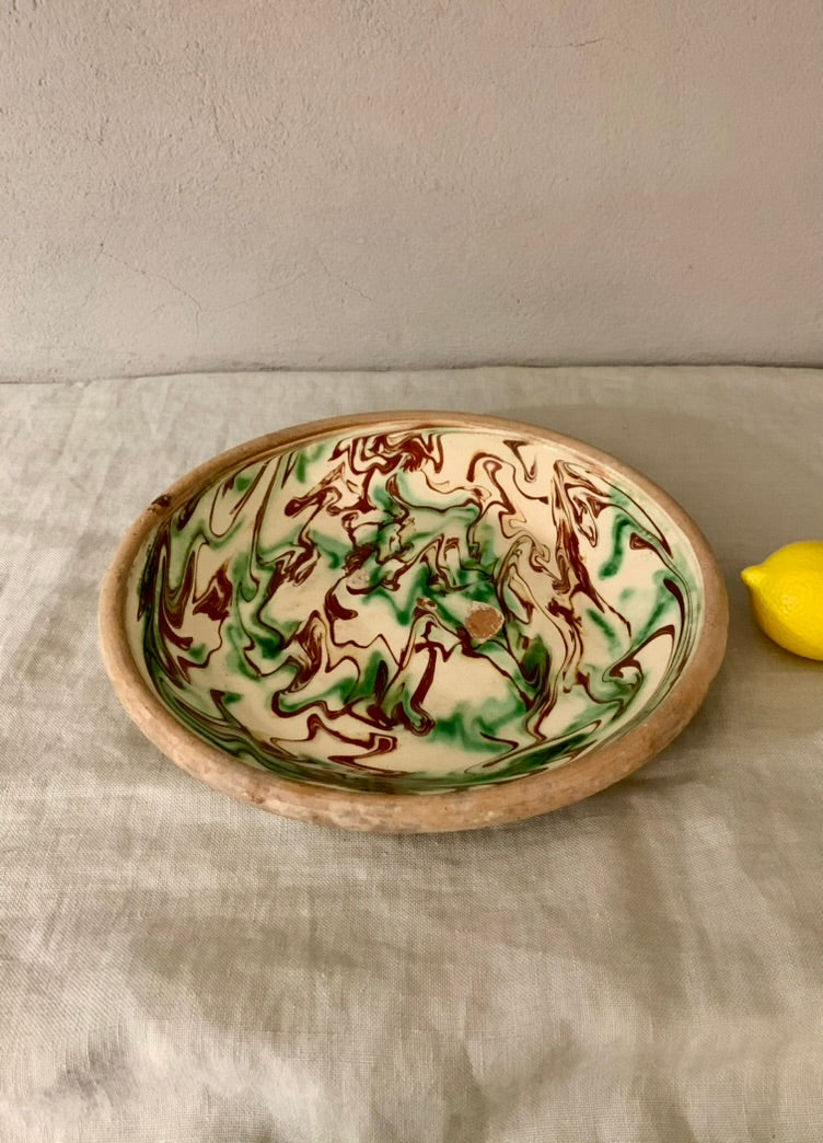Clay Dish with Dripping Glaze