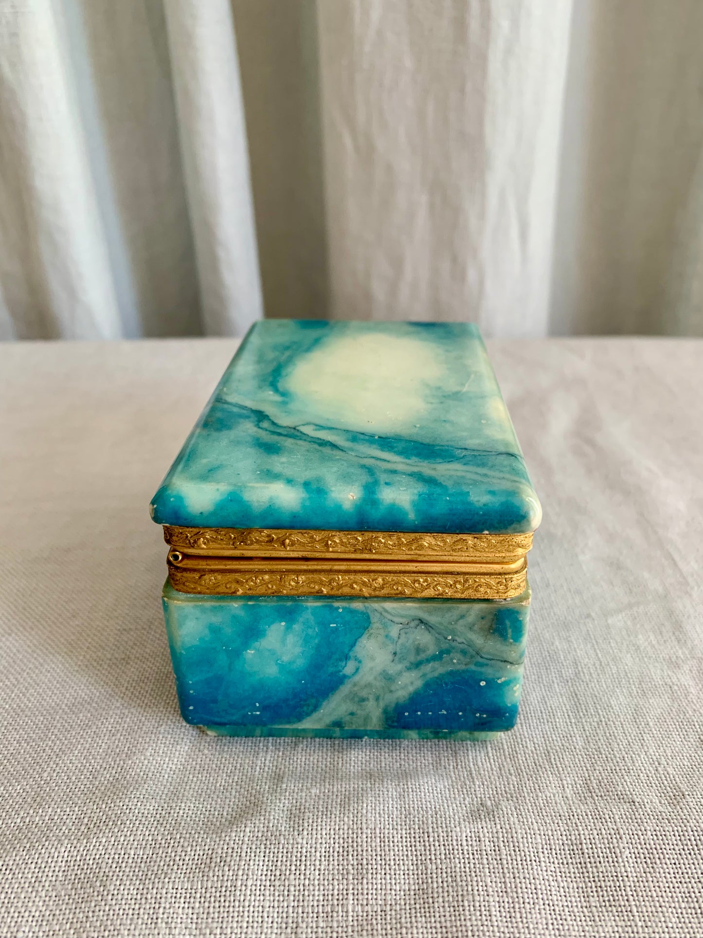 Vintage Onyx Jewelry Box