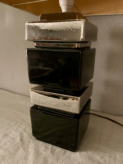 French Vintage Black/Silver Table Lamp