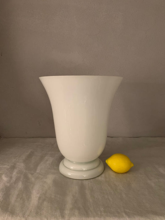 1970's French "Torchiere" Opaline Glass Table Lamp by CVV Vianne