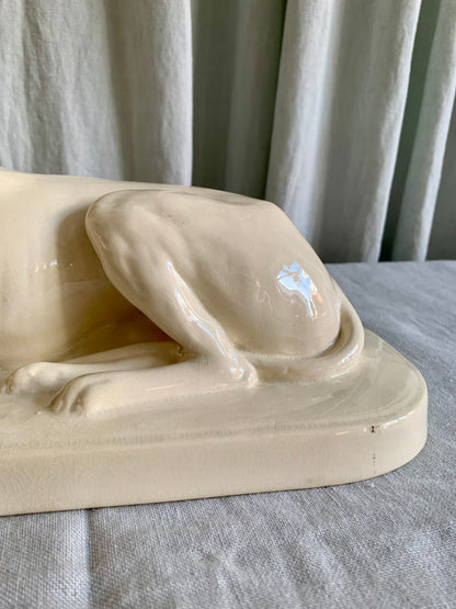 Large Art Deco Earthenware Greyhound 1930s