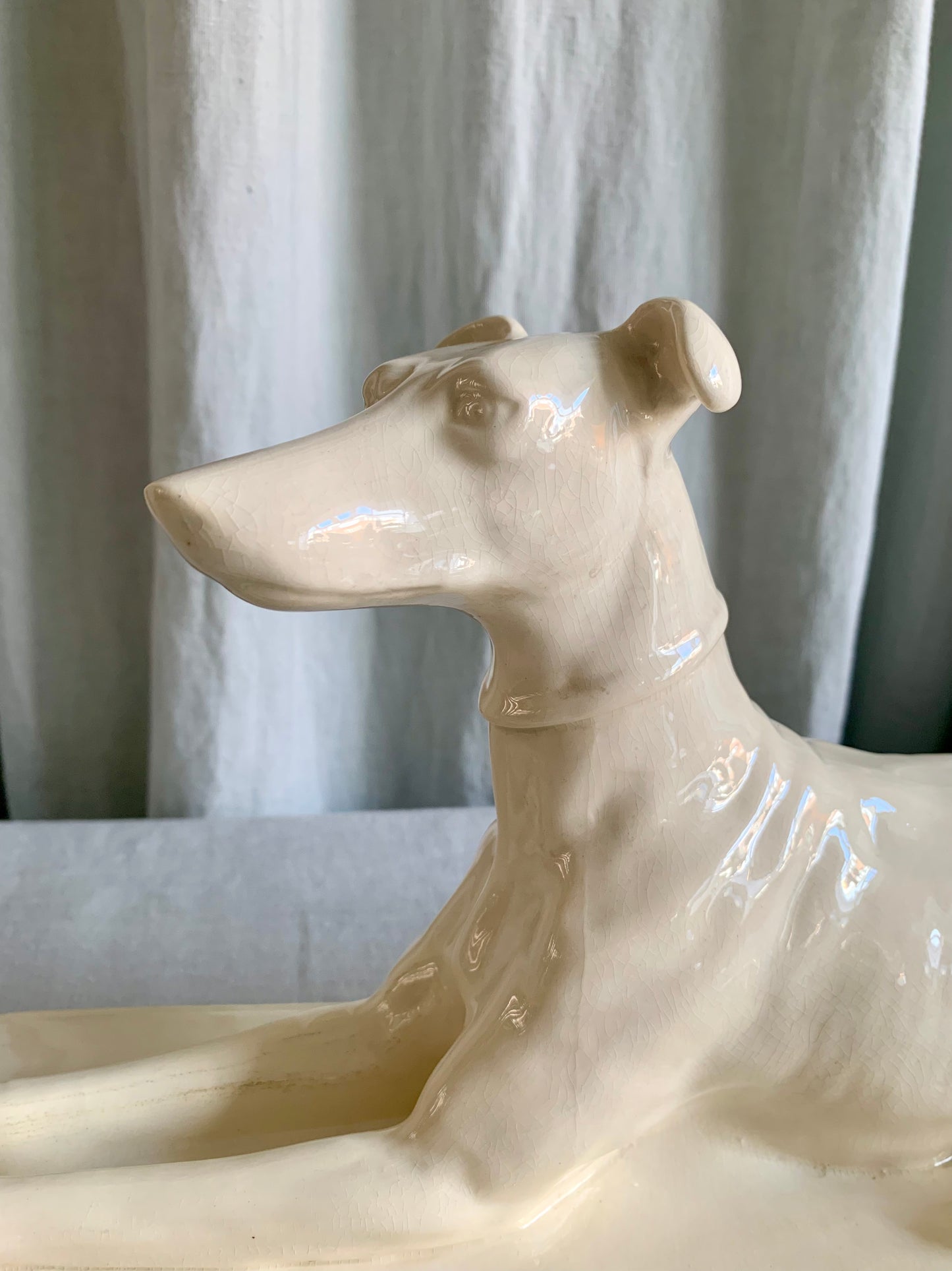 Large Art Deco Earthenware Greyhound 1930s