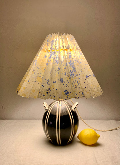 1950's Ceramic Lamp with Folded Shade