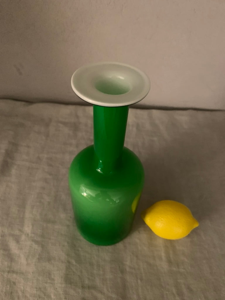 Vintage Green Holmegaard "Carnaby" Vase