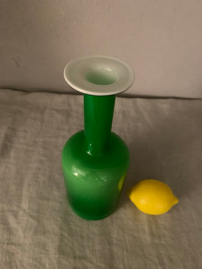 Vintage Green Holmegaard "Carnaby" Vase