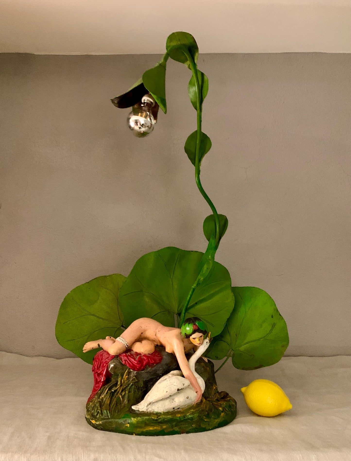 French "Leda and the Swan" Table Lamp