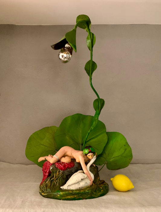 French "Leda and the Swan" Table Lamp