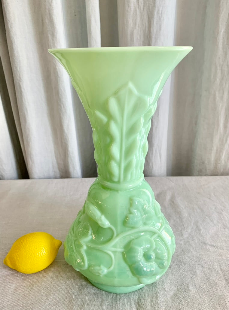 Green Opal glass Vase