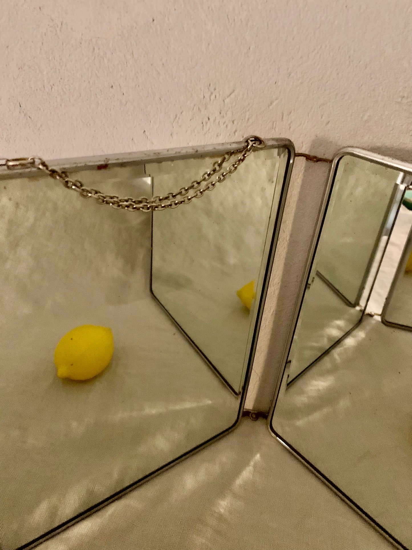 French Chrome Trifold Mirror