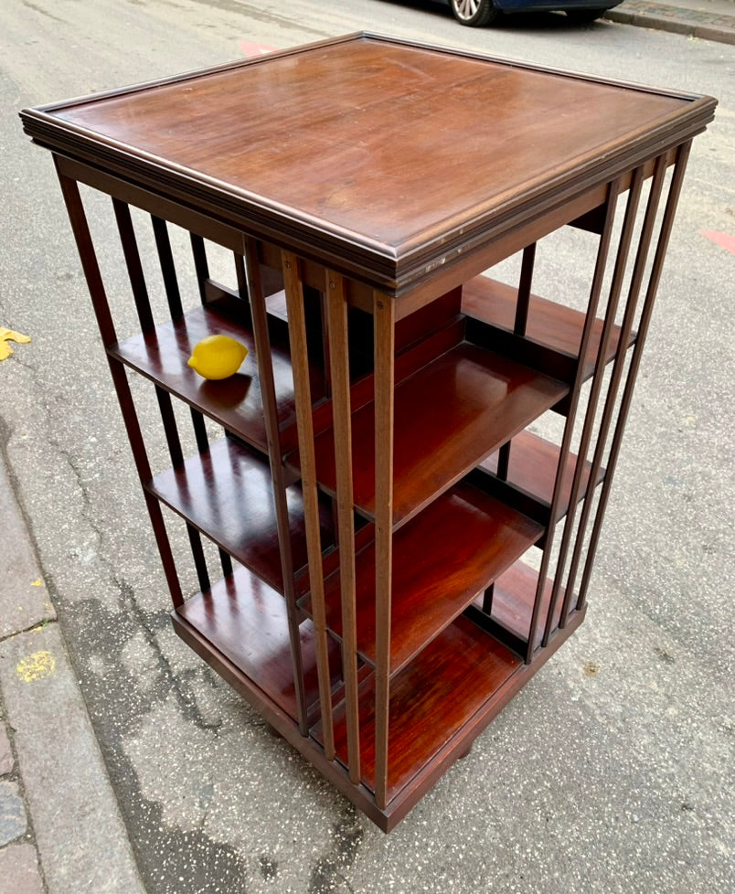 Vintage French Revolving Library Shelf