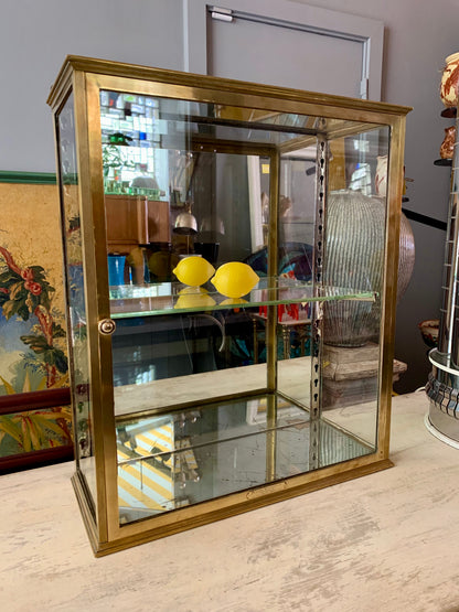 Brass Wall Display Cabinet