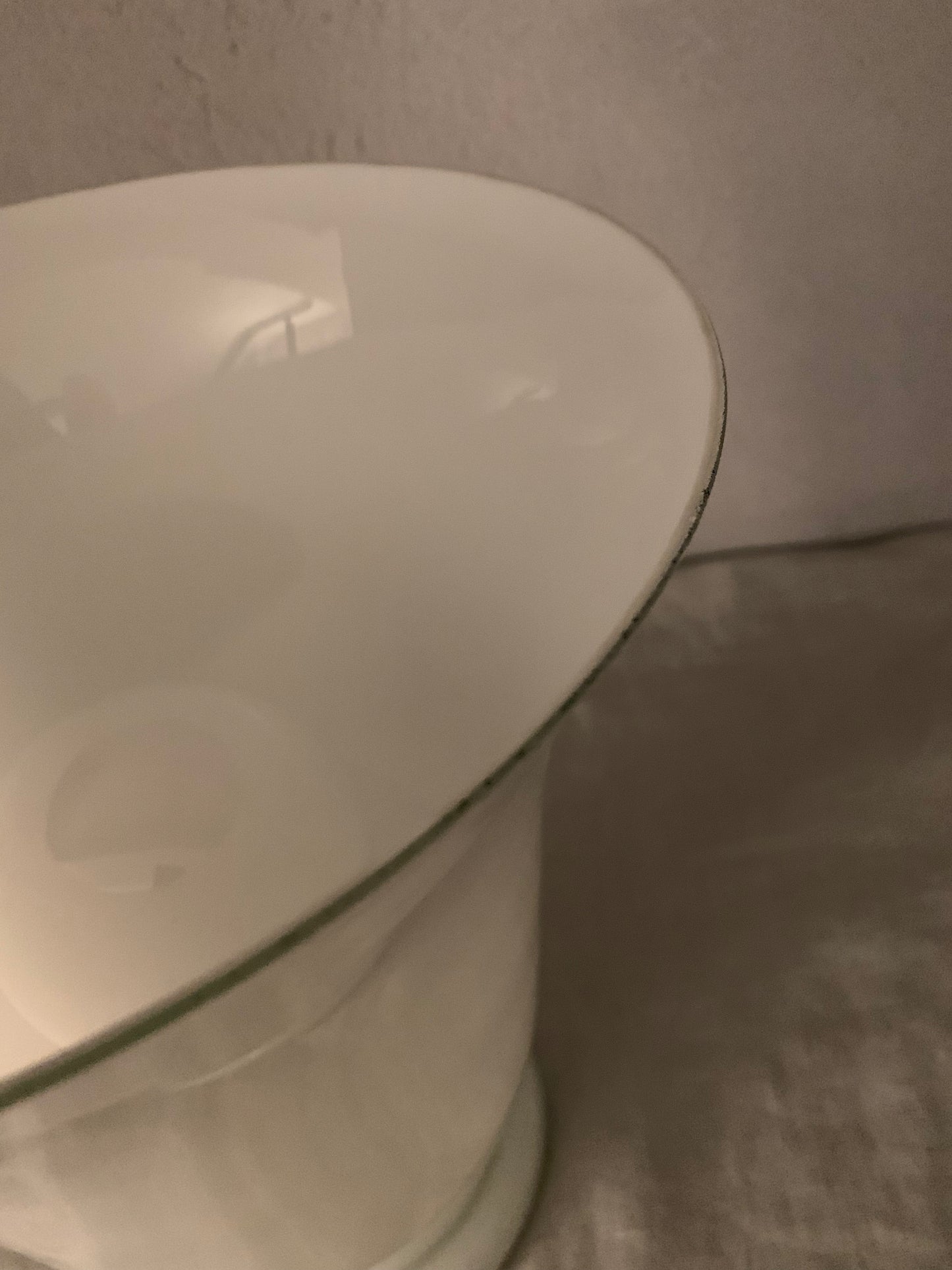 1970's French "Torchiere" Opaline Glass Table Lamp by CVV Vianne