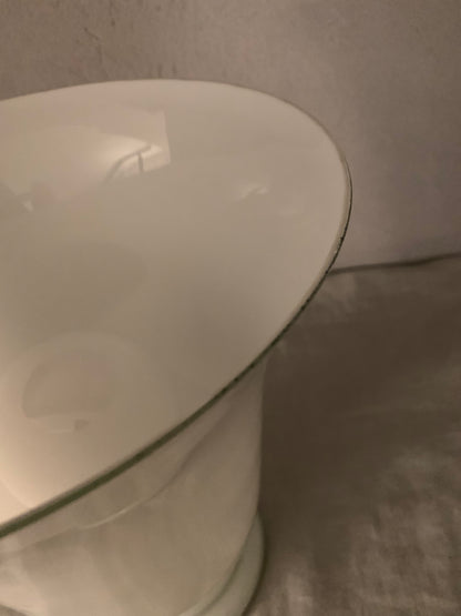 1970's French "Torchiere" Opaline Glass Table Lamp by CVV Vianne