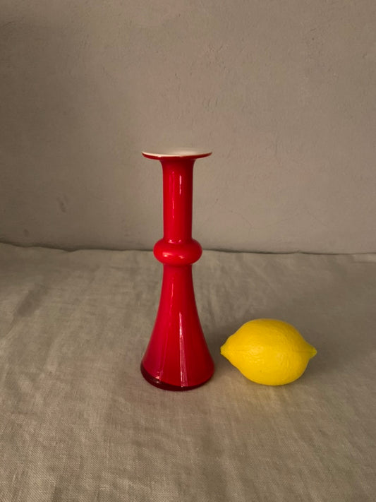 Vintage Red Holmegaard "Carnaby" Vase