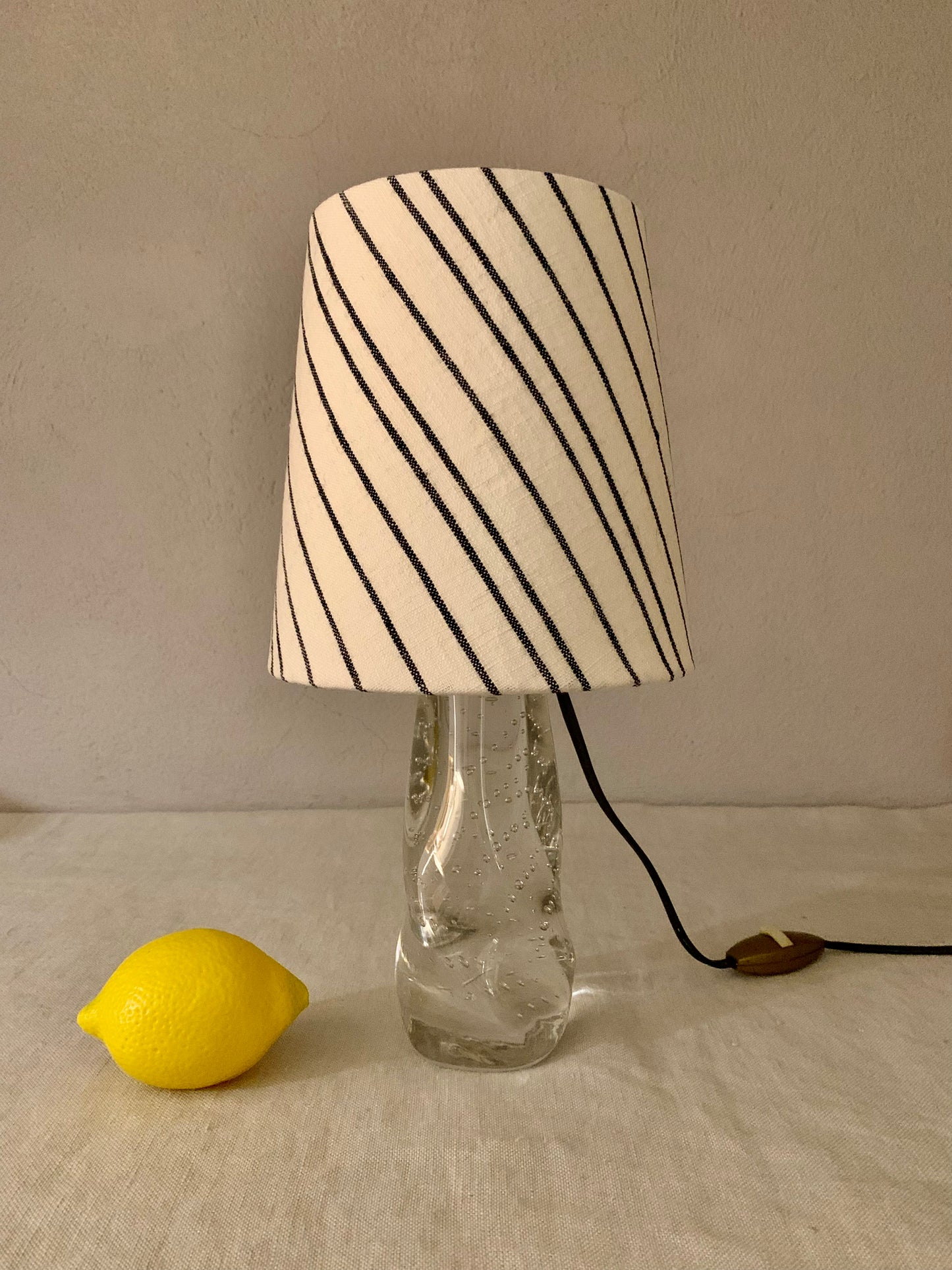 French 1950's Glass Table Lamp