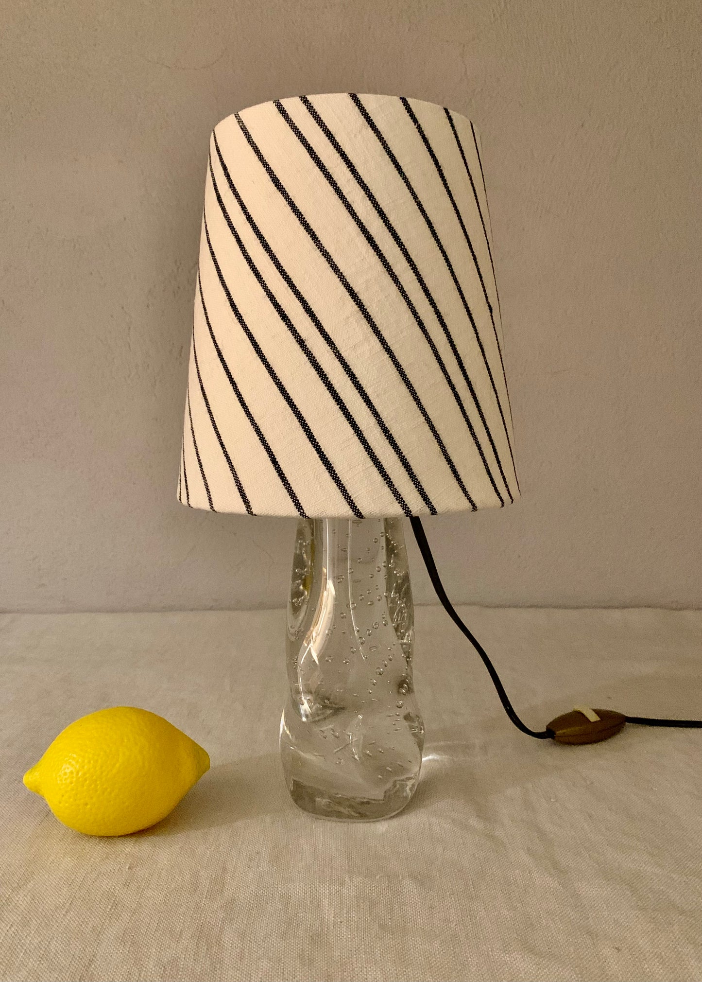 French 1950's Glass Table Lamp