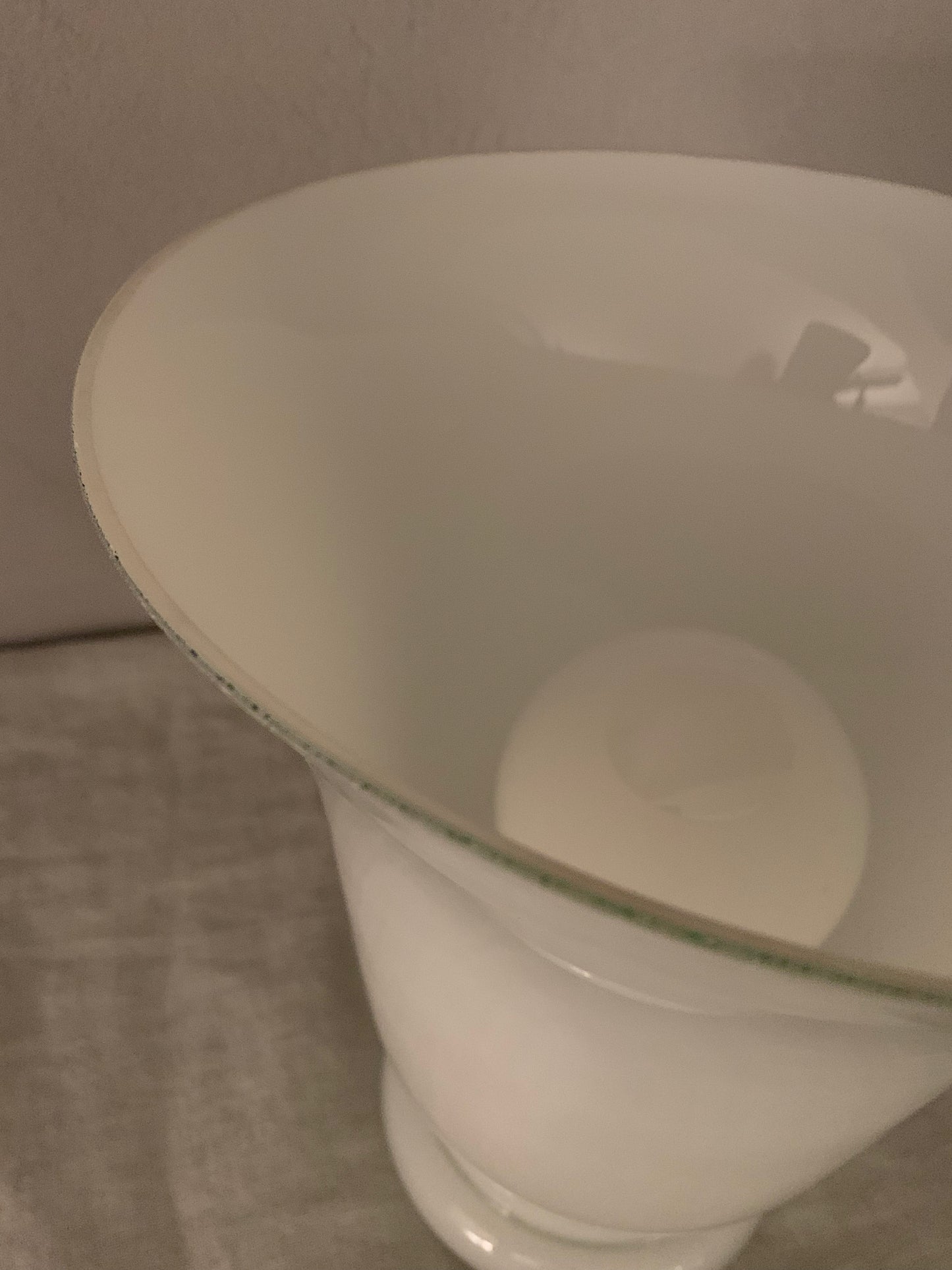 1970's French "Torchiere" Opaline Glass Table Lamp by CVV Vianne