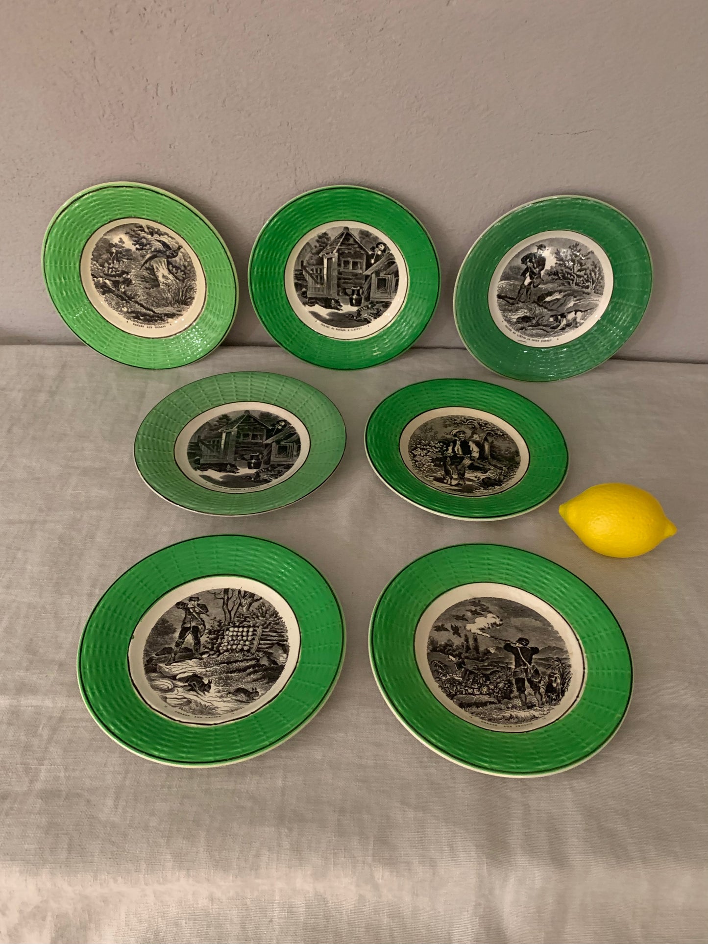 French Plates with "Hunting" motives