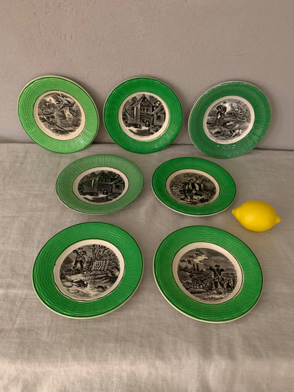 French Plates with "Hunting" motives