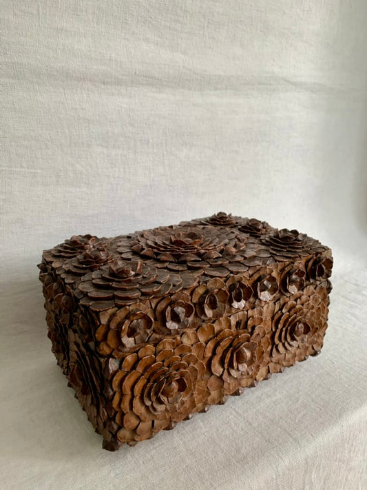 French Art Populaire Pine Cone Box