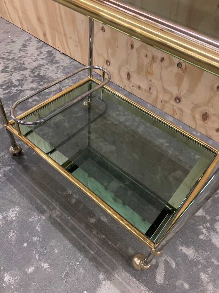 Brass/Chrome Hollywood Regency Style Drinks Trolley