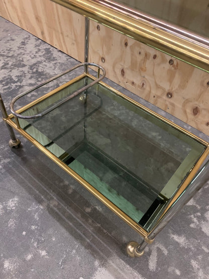 Brass/Chrome Hollywood Regency Style Drinks Trolley
