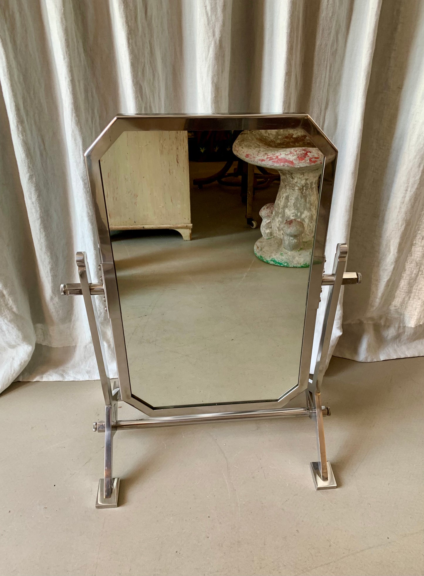 Chrome Art Deco Table Mirror