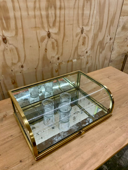 Vintage Brass Table Display Case - Vitrine