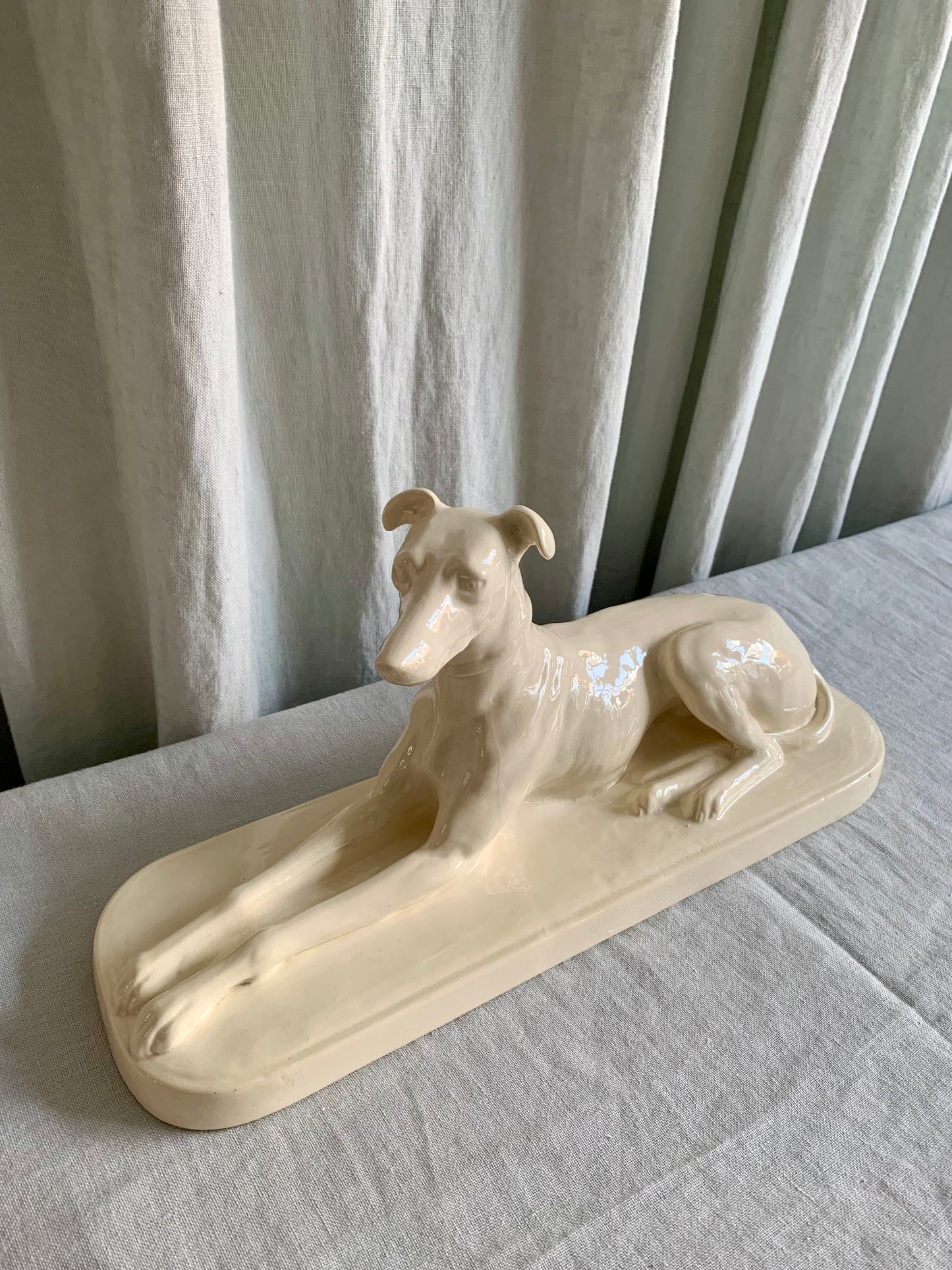 Large Art Deco Earthenware Greyhound 1930s