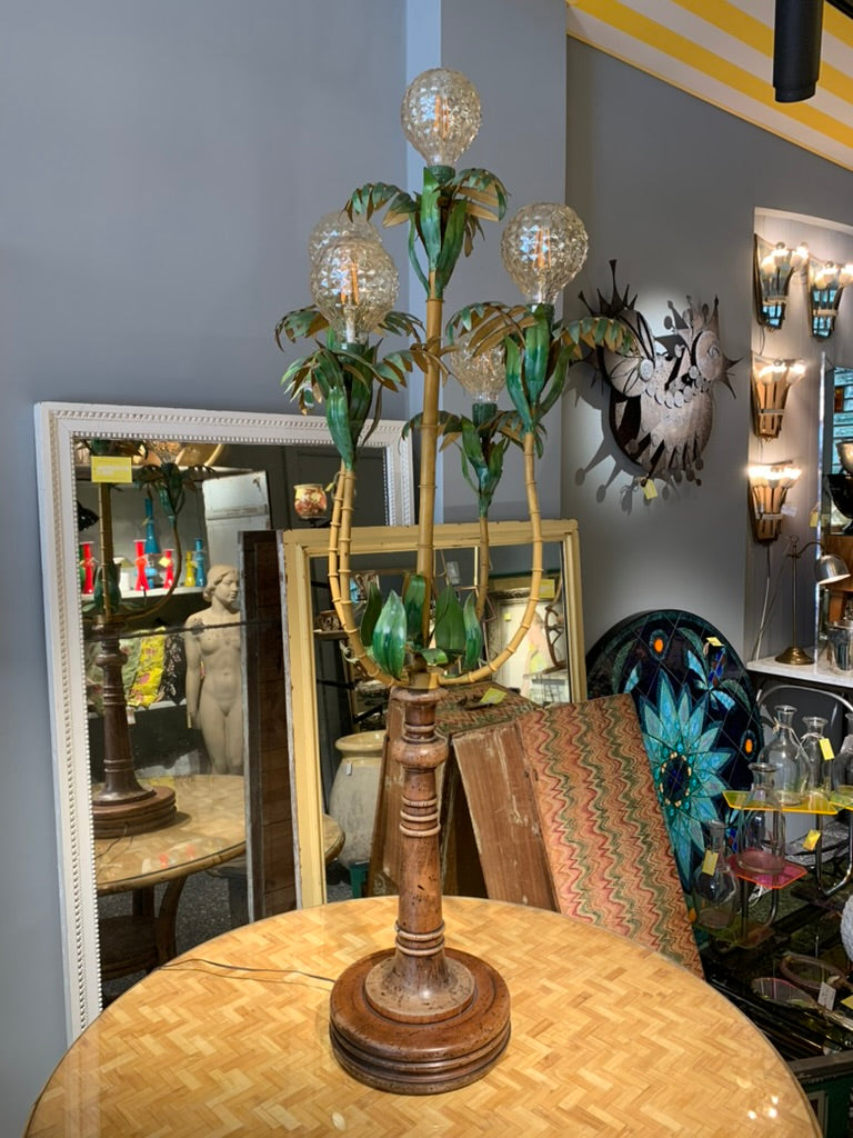 French Vintage Palm Floor Lamp