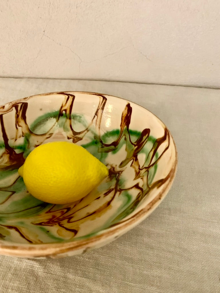 Clay Bowl with Dripping Glaze