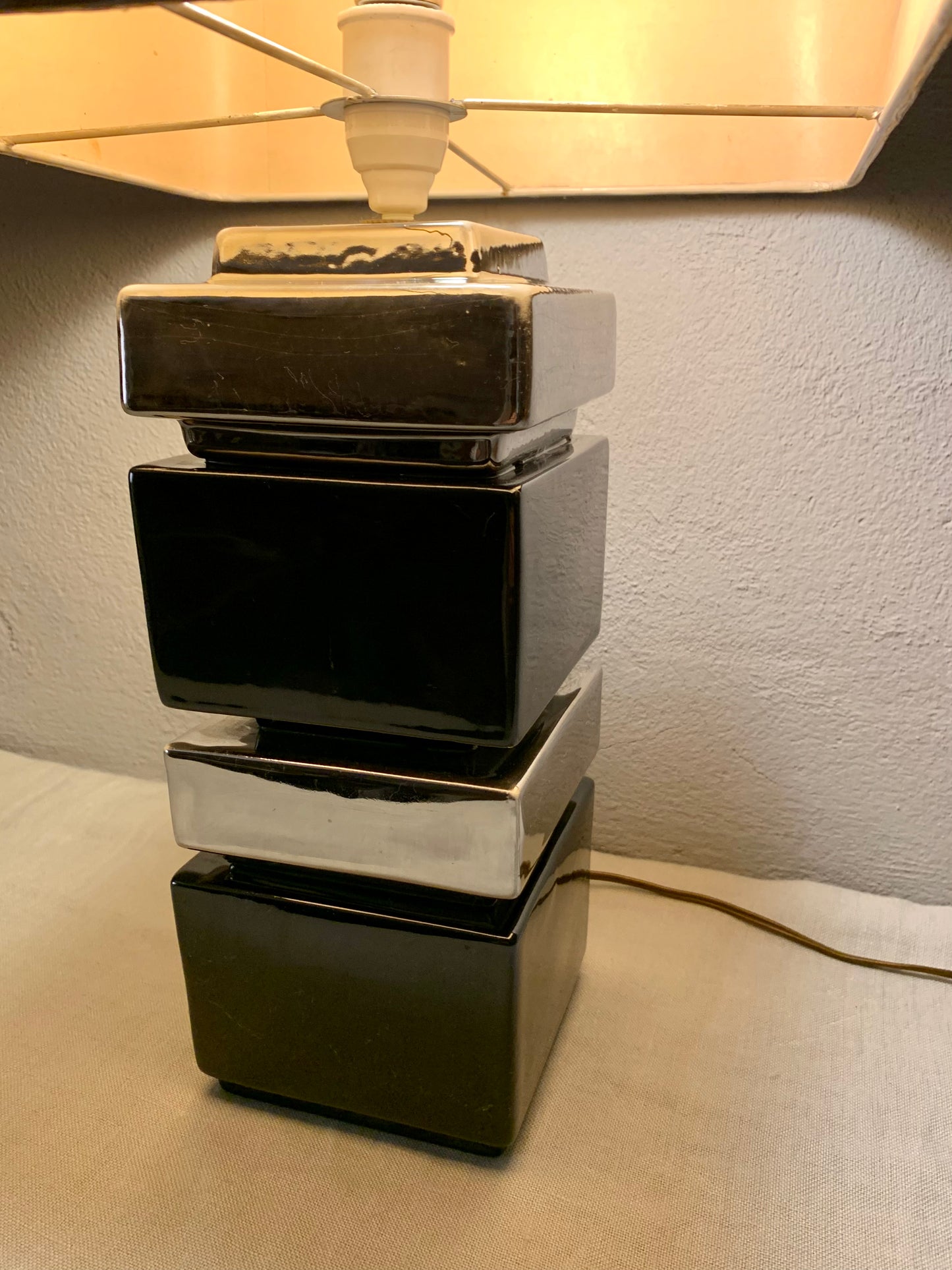 French Vintage Black/Silver Table Lamp