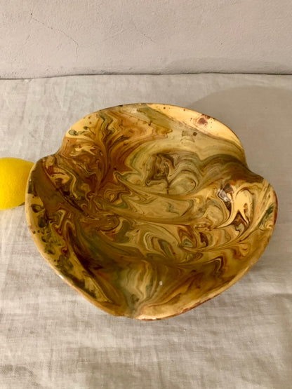 Clay Dish with Dripping Glaze