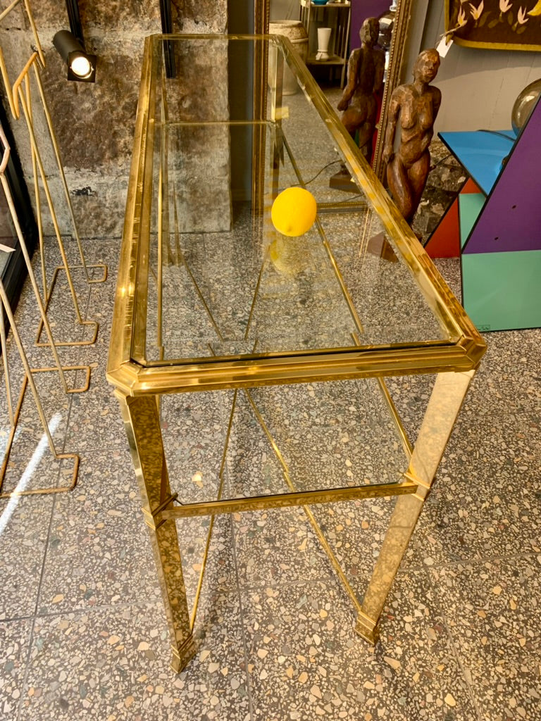 Hollywood Regency La Barge Style Brass Console