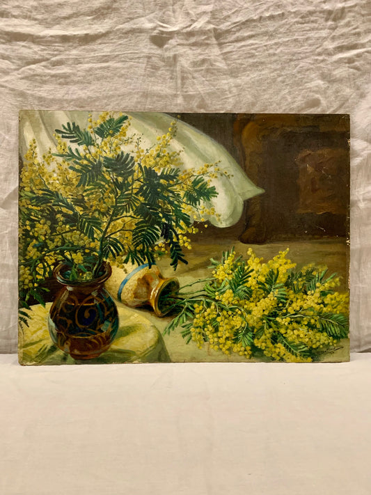 Vintage Mimosa Painting