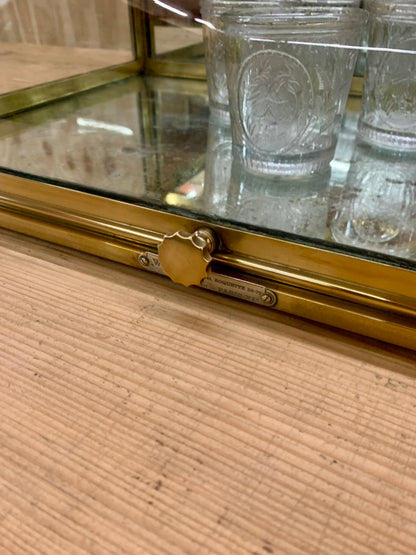 Vintage Brass Table Display Case - Vitrine