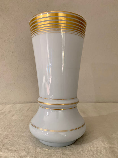 French Opal Glass Vase