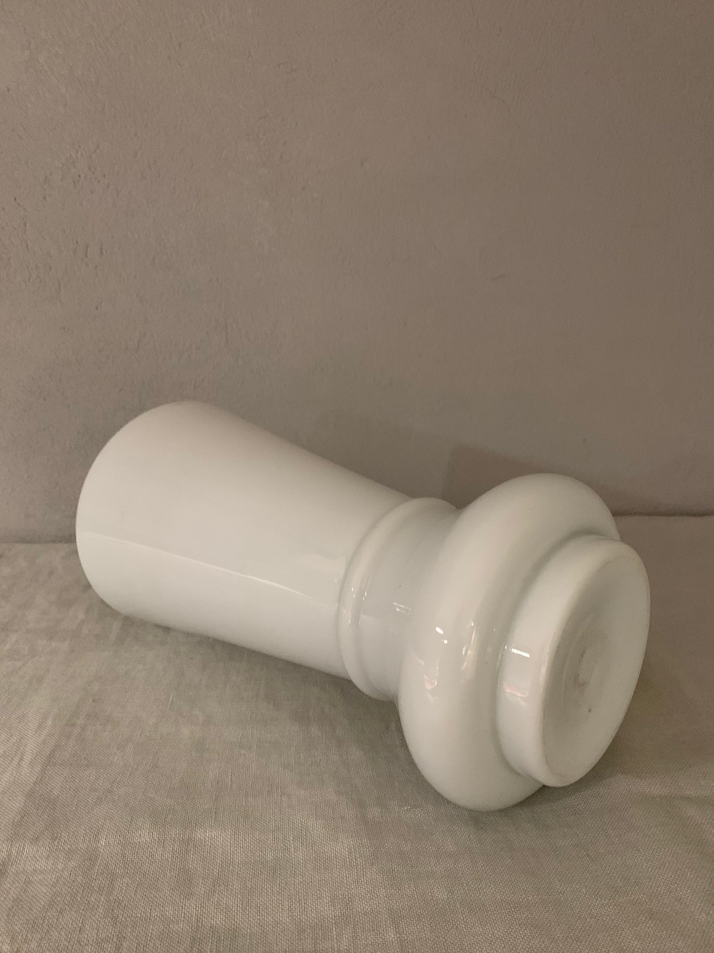 Large White Opal Glass Vase