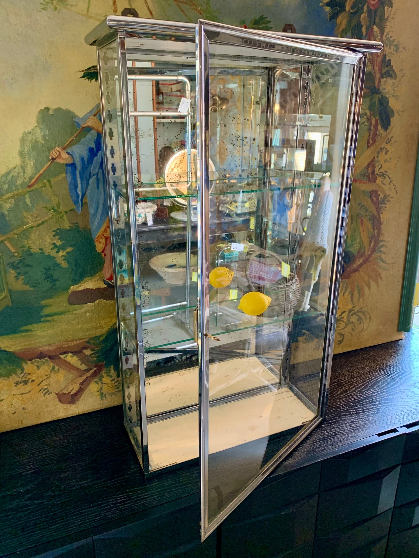 1930s Chrome Wall Vitrine