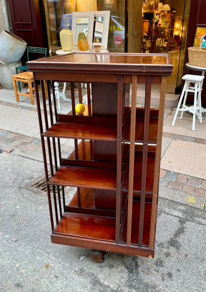 Vintage French Revolving Library Shelf