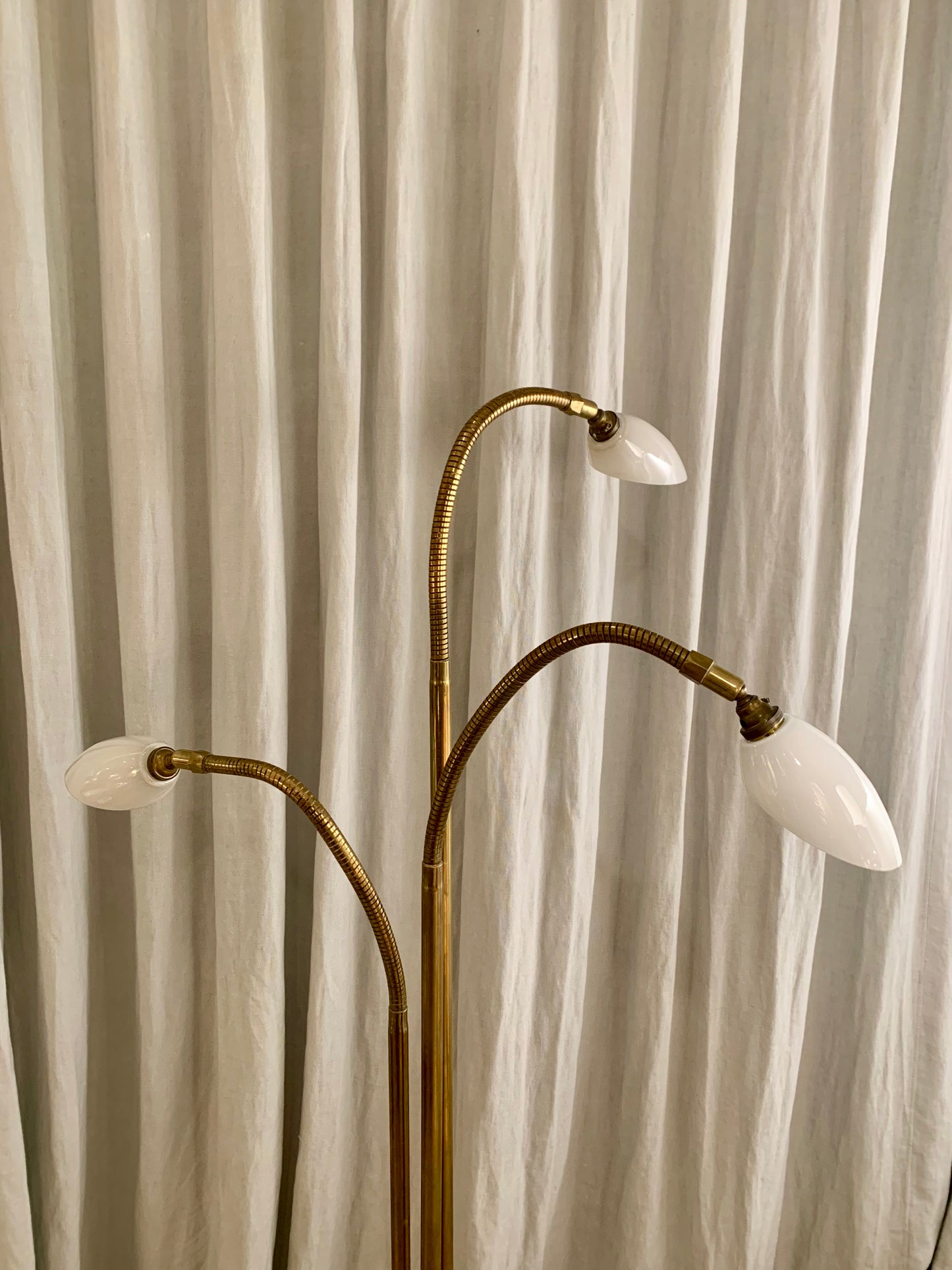 Vintage French Brass Floor Lamp