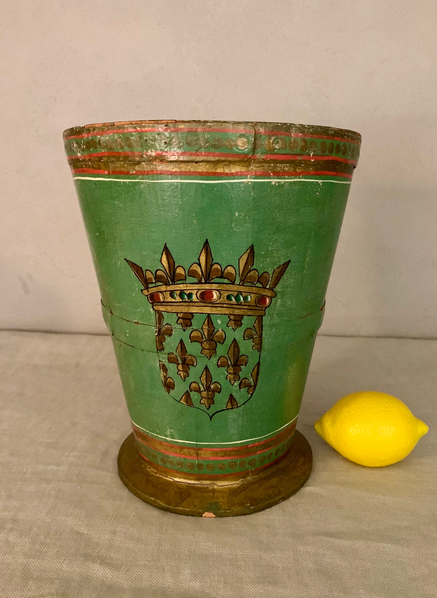Hand Painted Antique Nobility Wooden Wessel