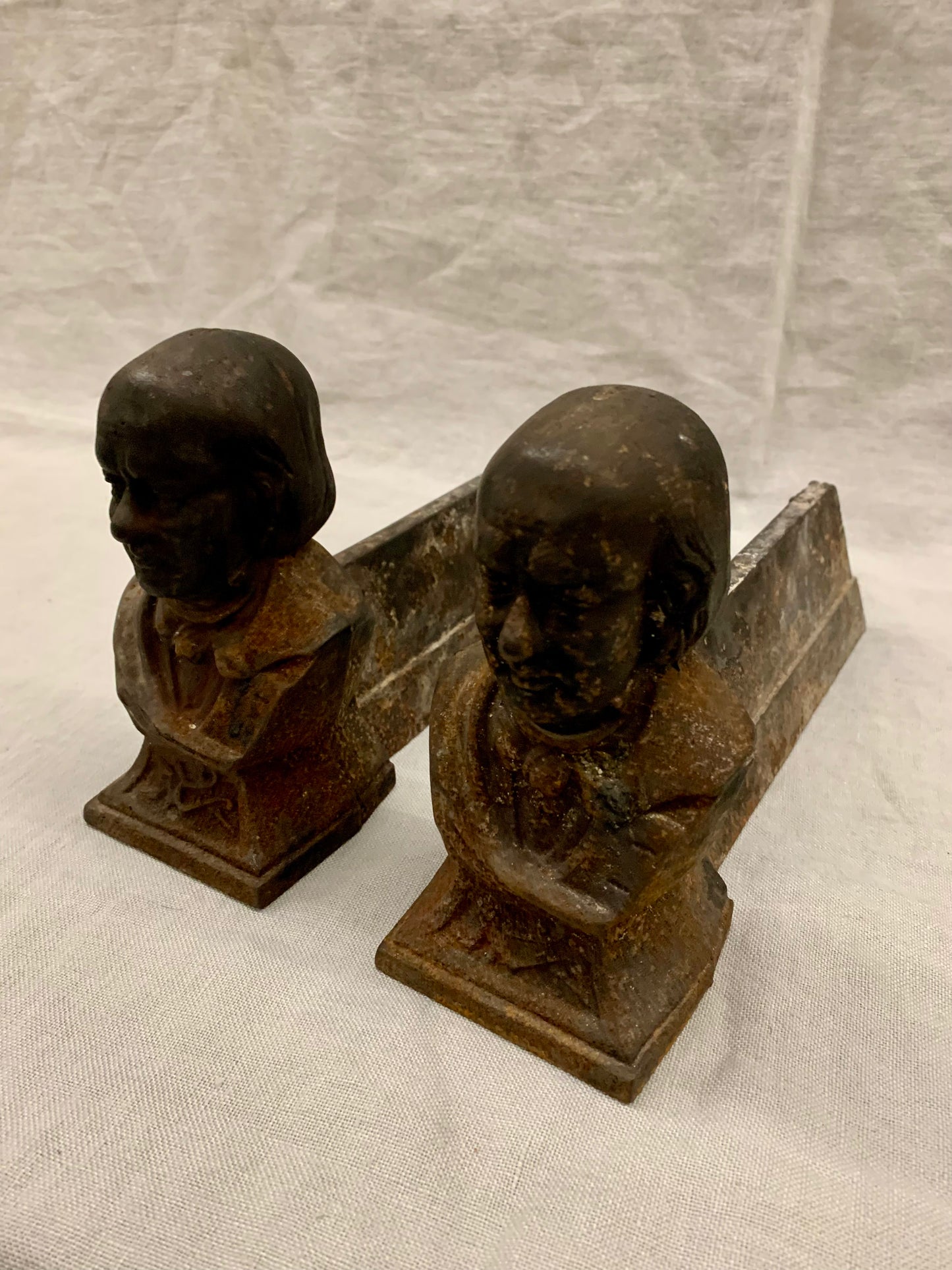 Set of Decorative Cast Iron Andirons